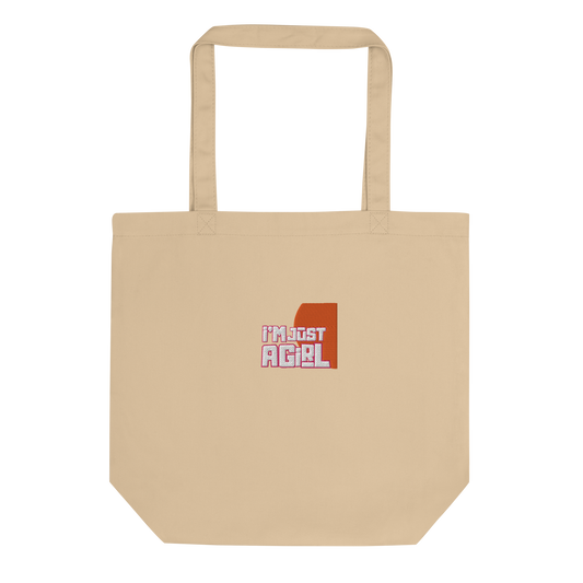 A- GAJI "I'm Just A Girl" Eco-Friendly Tote Bag [Pink and Orange Colorway]