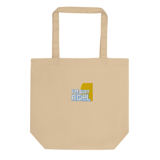 A- GAJI "I'm Just A Girl" Eco-Friendly Tote Bag [Sky Blue and Dandelion Yellow Colorway]